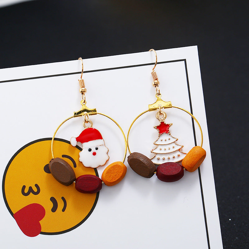 Christmas Santa Claus Bell Design Women Earrings