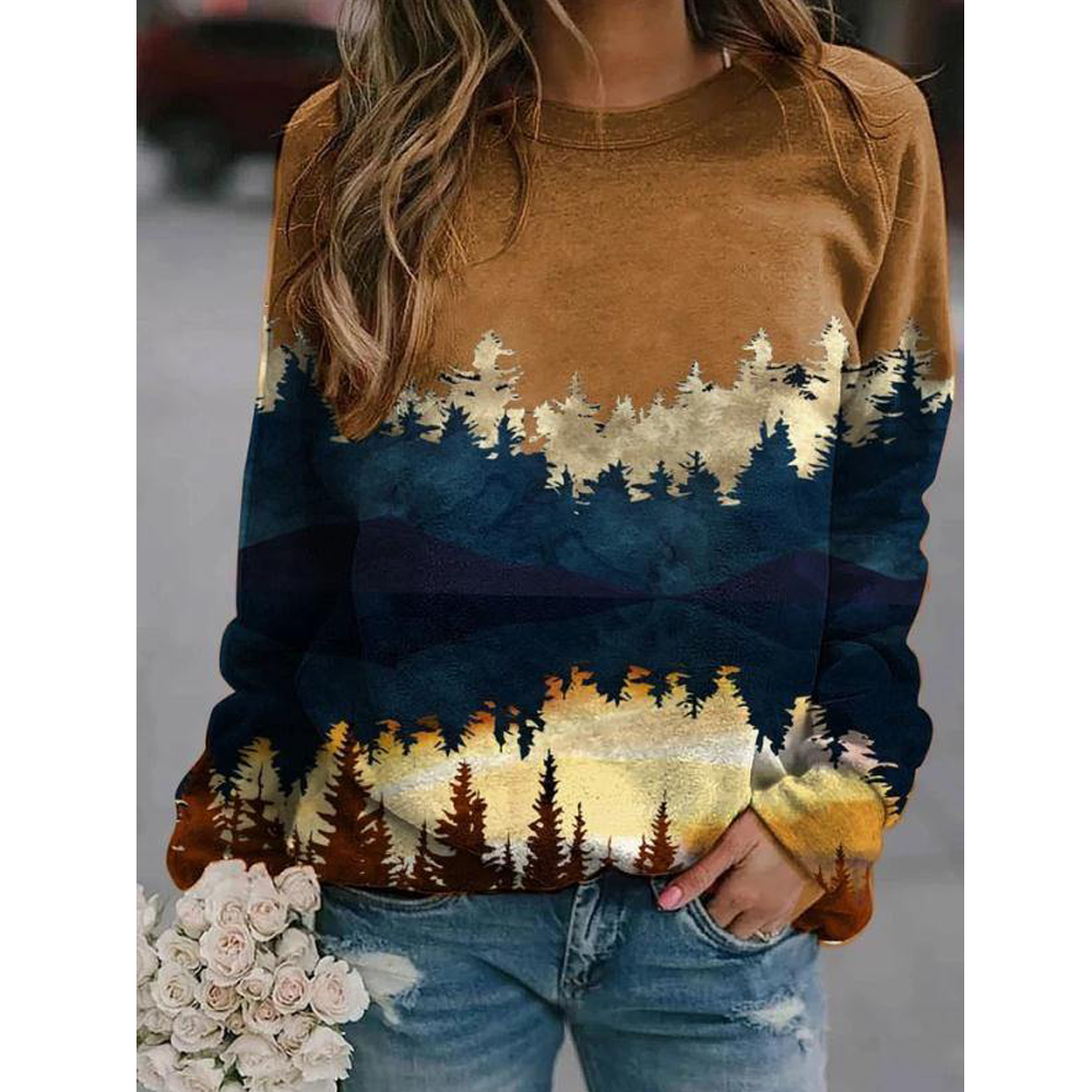 Women Long Sleeves Print Hoodies Sweaters-STYLEGOING