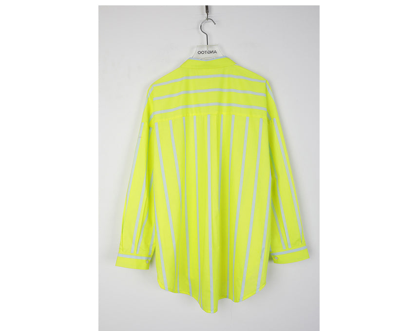 Casual Yellow Striped Long Sleeves Shirts