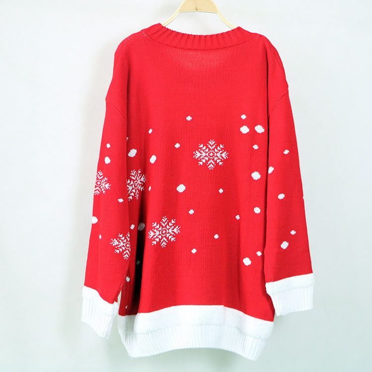 Casual Letter Print Christmas Pullover Knitted Sweaters