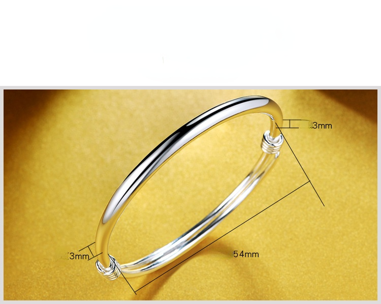 Fashion Shiny Adjustable End Sterling Sliver Bracelet for Mother