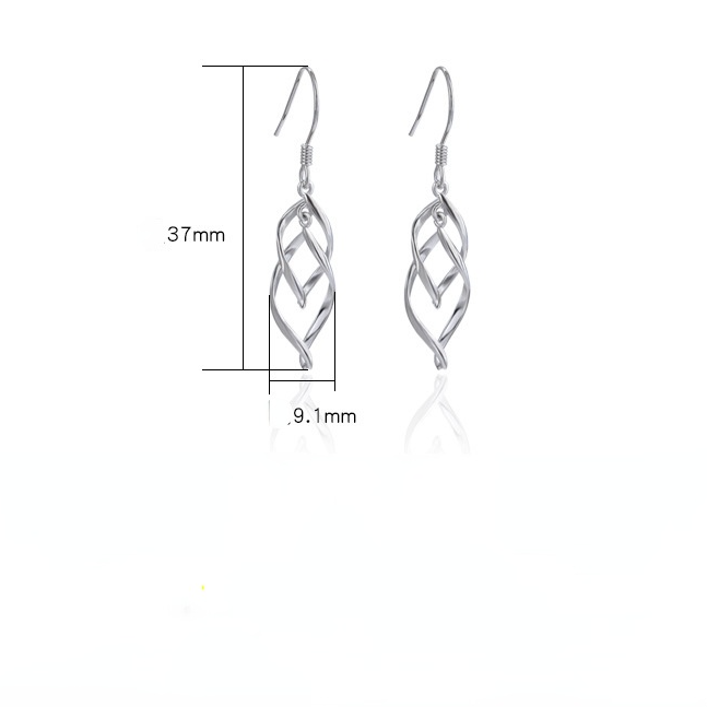 Fashion Sterling Silver Rhombus Drop Earrings