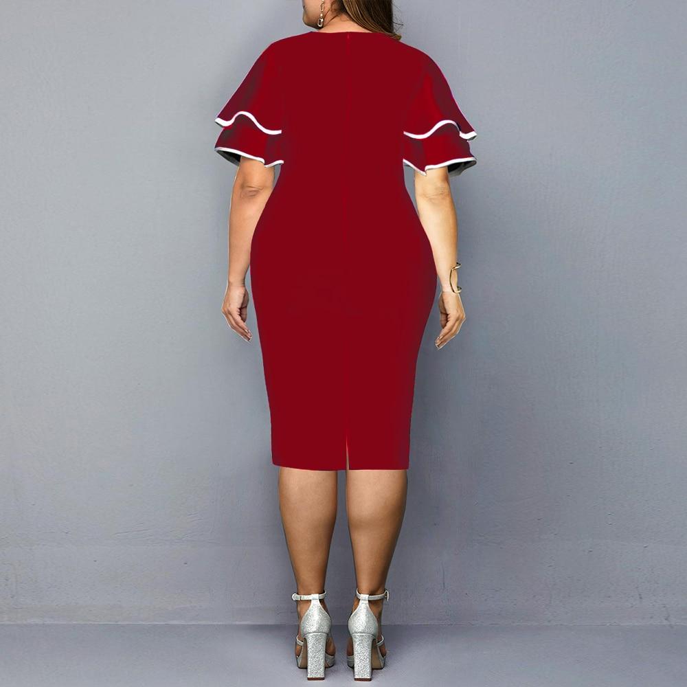 Women Plus Sizes Print Fall Dresses-STYLEGOING