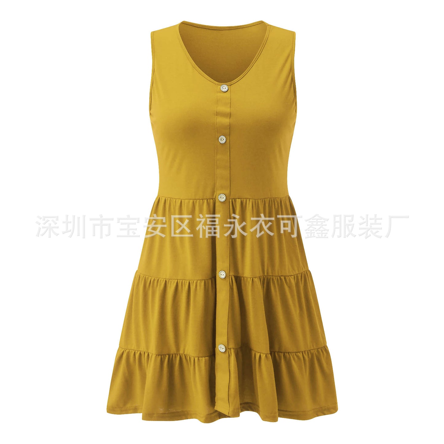 Summer Button Sleeves Daily Dresses
