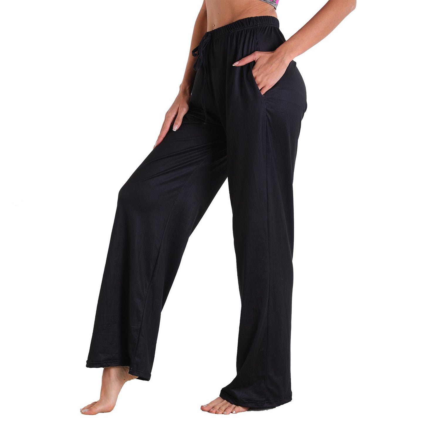 Leisure Women Comfortable Pants with Pocket