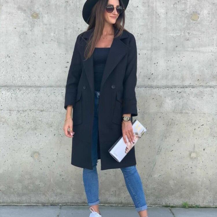 Women Long Sleeves Blazer Overcoat-STYLEGOING