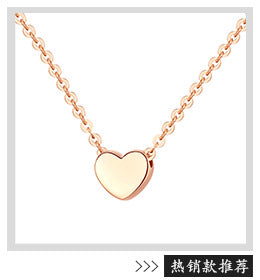 Permenant Heart Rose Design Sterling Sliver Zircon Necklace