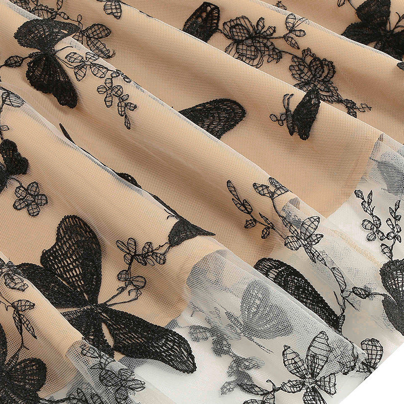 Vintage Sleeveless Butterfly Tulle Dresses