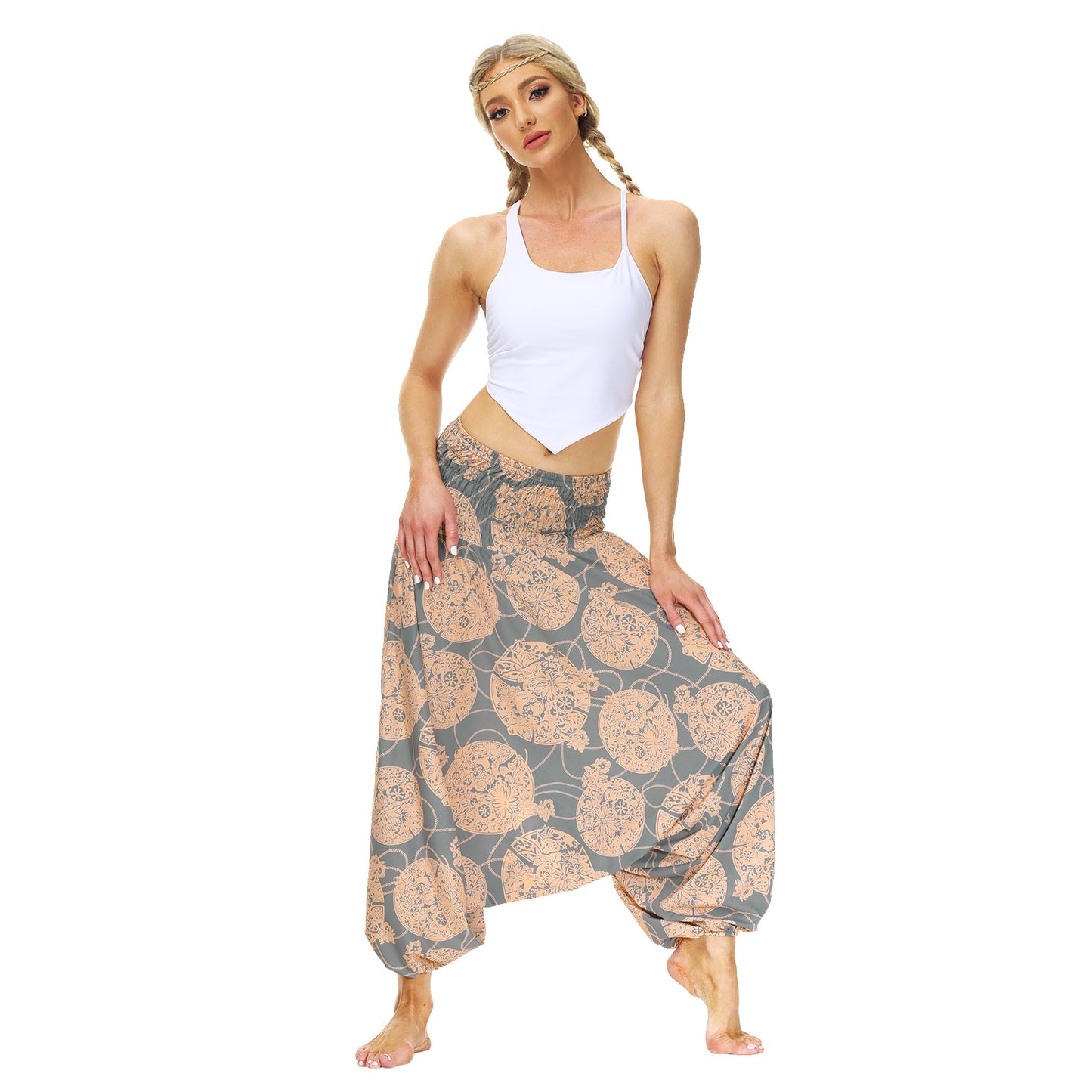 Bohemian Floral Print Casual Yoga Dancing Pants