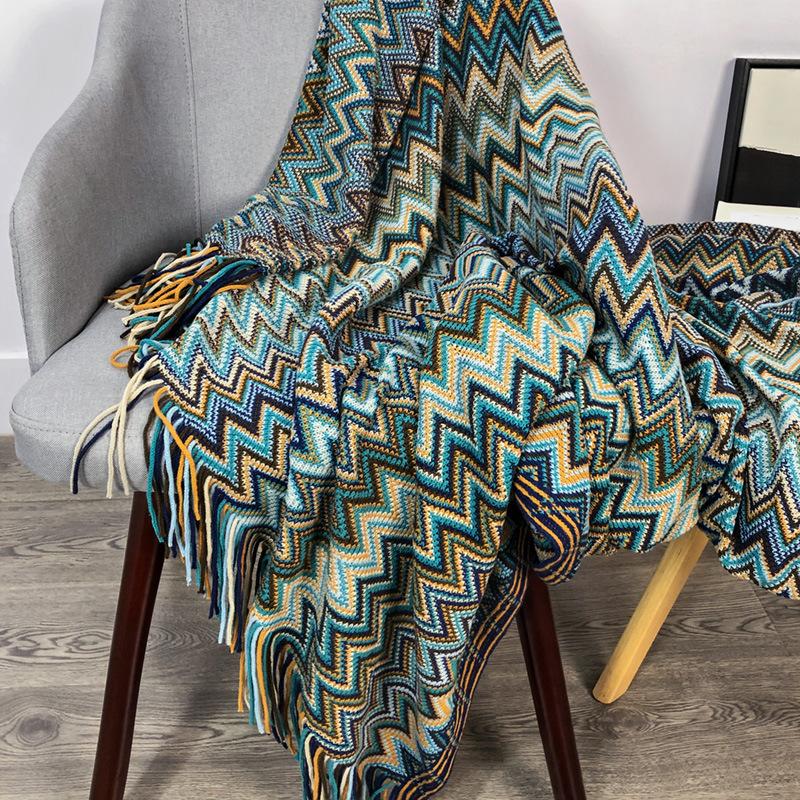 Summer Bohemian Knitting Blanket--Free Shipping at meselling99