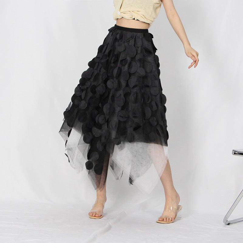 Fashion Designed Women Summer Black Irregular Skirts