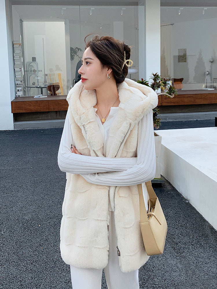 Artificial Fur Sleeveless Vest Coats for Women