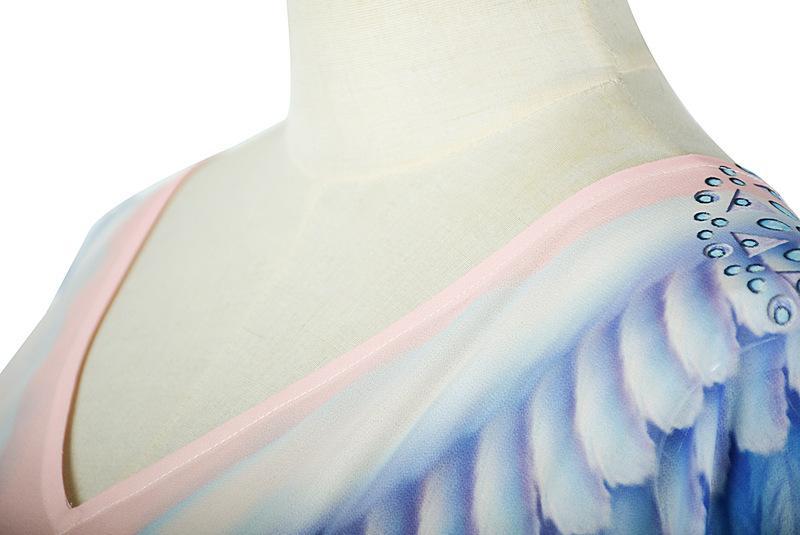 Wings Design Chiffon Summer Plus Sizes Beacwear Cover Ups