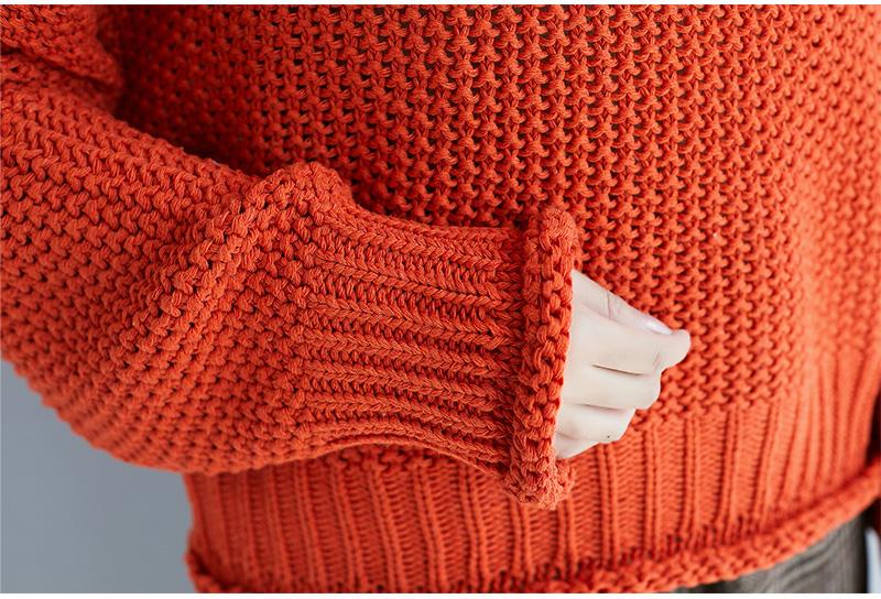 Women High Neck Knitting Sweaters-STYLEGOING