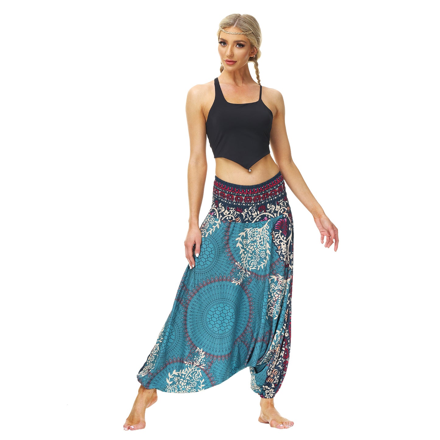 Bohemian Floral Print Casual Yoga Dancing Pants