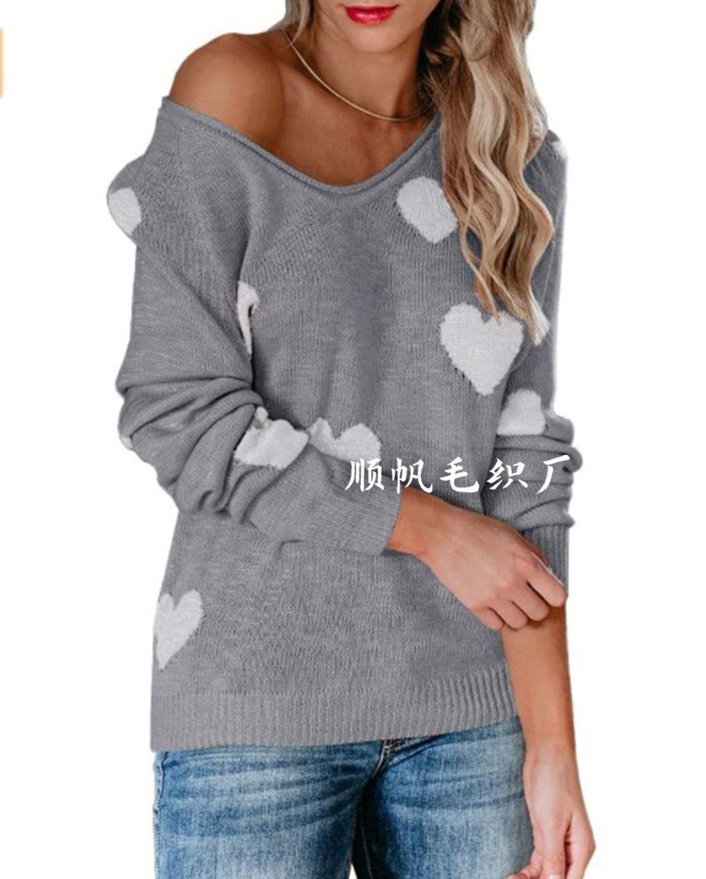 Casual Sweetheart Design Long Sleeves Sweaters