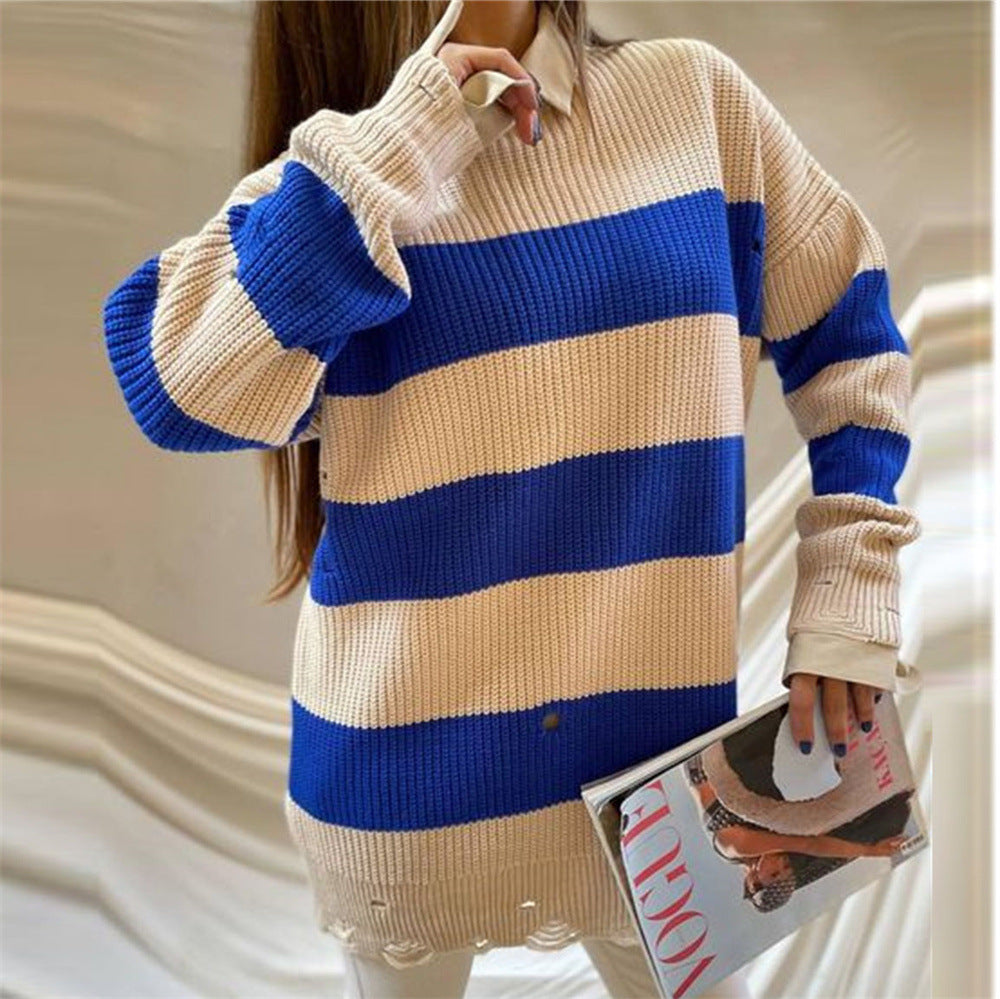 Women Plus Sizes Knitting Long Sweaters