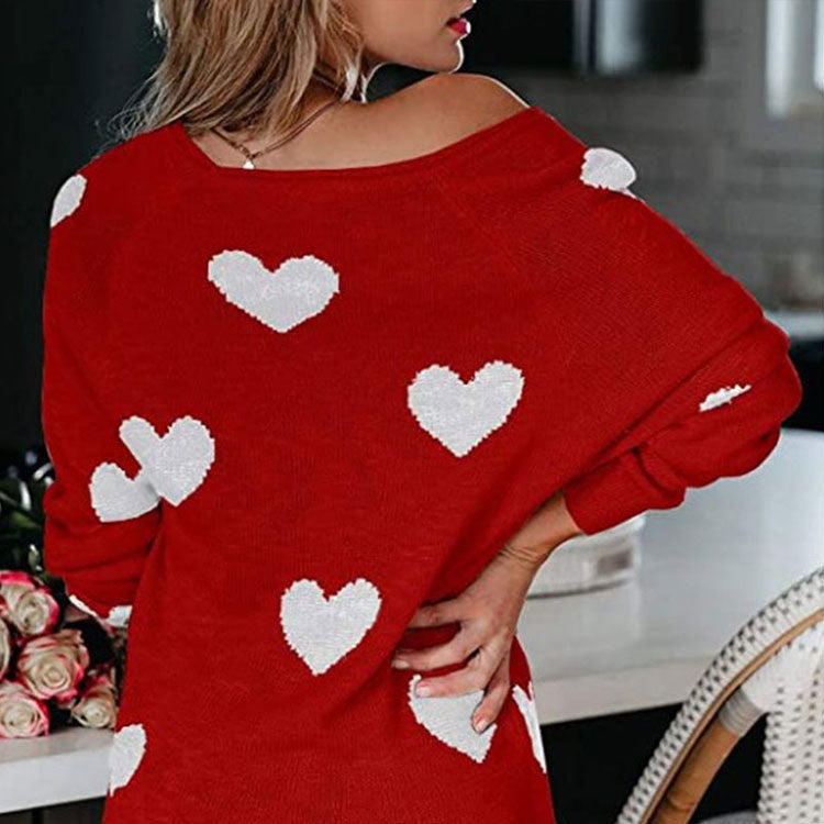 Casual Sweetheart Design Long Sleeves Sweaters