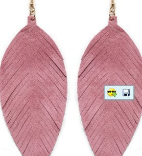 Leaves Designed Tassels Pu Leather Women Earrings