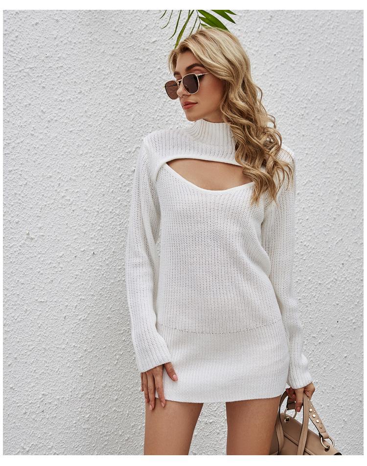 Sexy Long Sleeves Knitting High Neck Knitting Sweaters--Free Shipping at meselling99