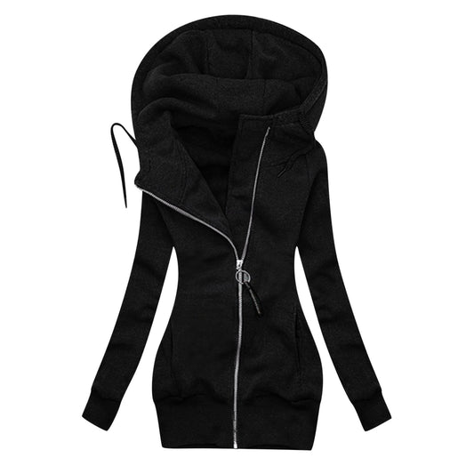 Women Zipper Warm Hoodies Overcoat