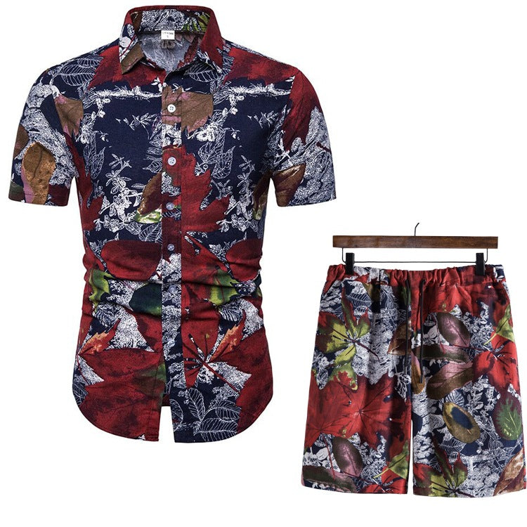 Leisure Summer Men's Short T Shirts and Shorts Suits