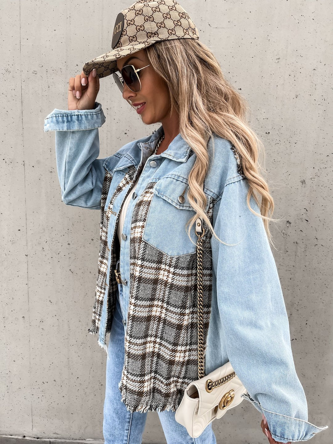 Casual Women Denim Contrast Top Shirts