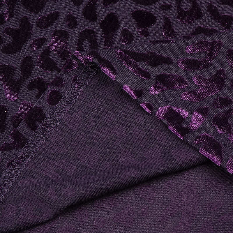 Vintage Leopard Purple Elastic Sexy Party Dresses
