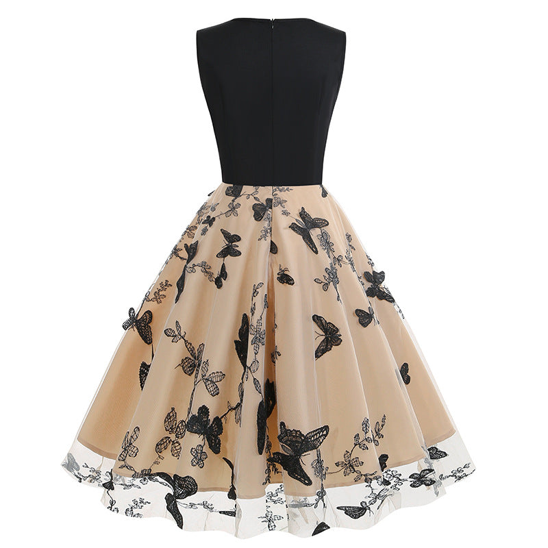 Vintage Sleeveless Butterfly Tulle Dresses