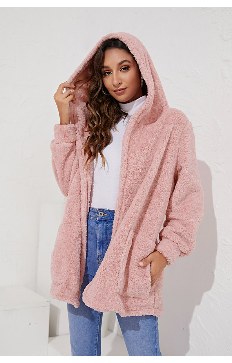 Casual Velvet Hoodies Coats for Women