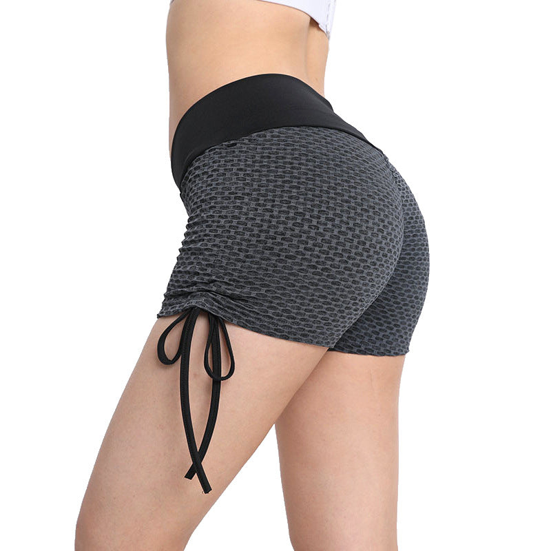 Sexy Drawstring High Waist Sports Shorts for Women
