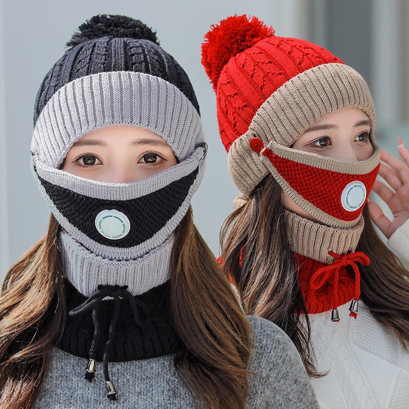 Women Winter Fleece Liner Outdoor Kntting Hats&Scarfs 3pcs/Set--Free Shipping at meselling99