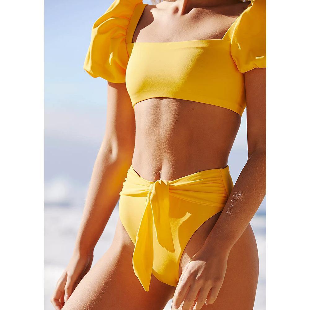Puff Sleeves Summer Beach Swimsuits-STYLEGOING