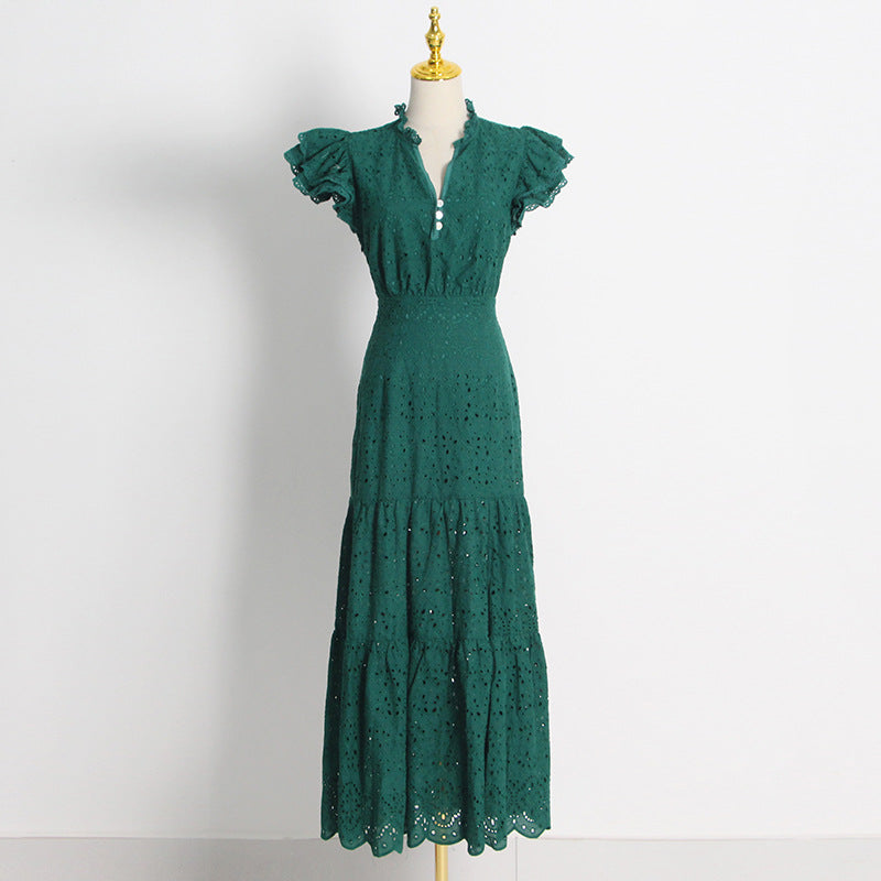 Vintage Embroidery Long Lace Dresses