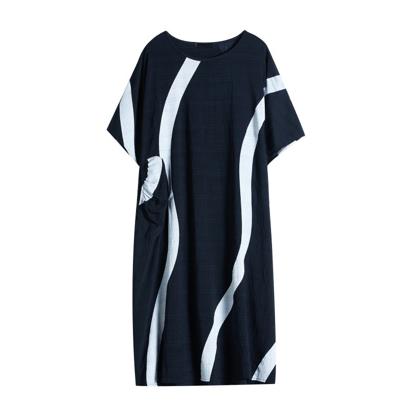 Casual Striped Plus Sizes Women Dresses