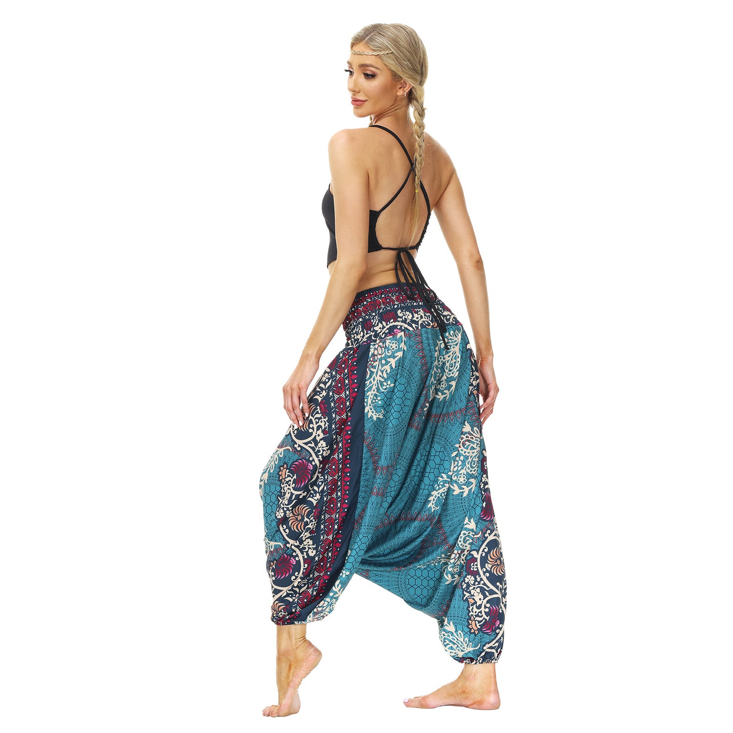 Bohemian Floral Print Casual Yoga Dancing Pants