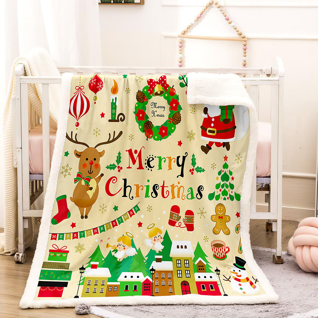 Merry Christmas Sherpa Fleece Blanket