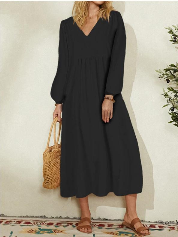 Leisure Cotton Long Sleeves Day Dresses-STYLEGOING