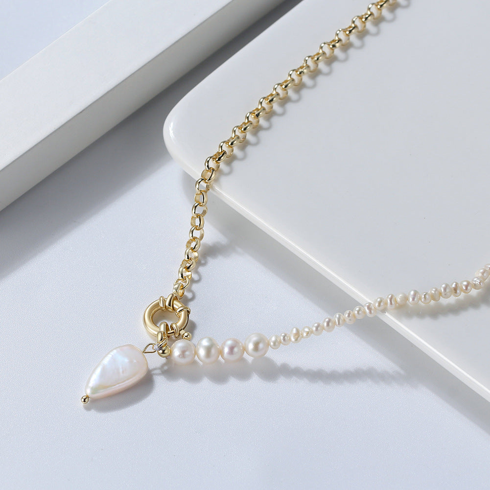 Gold Plated Sterling Sliver Fresh Water Pearl Designed Necklaces