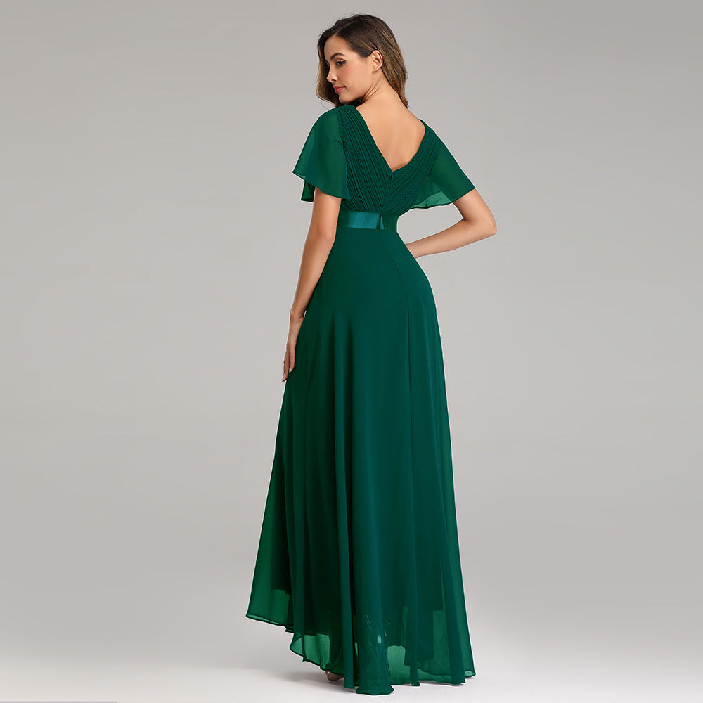 Elegant V Neck Chiffon Women Party Dresses