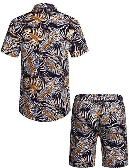 Leisure Summer Men's Short Sleeves Shirts and Shorts