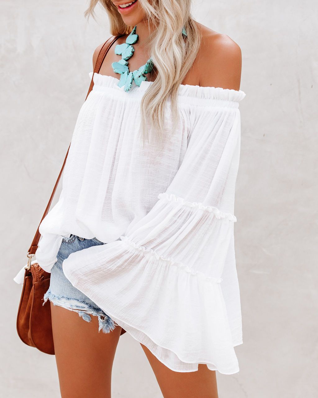 Casual Off The Shoulder Summer Long Sleeves Women Blouses