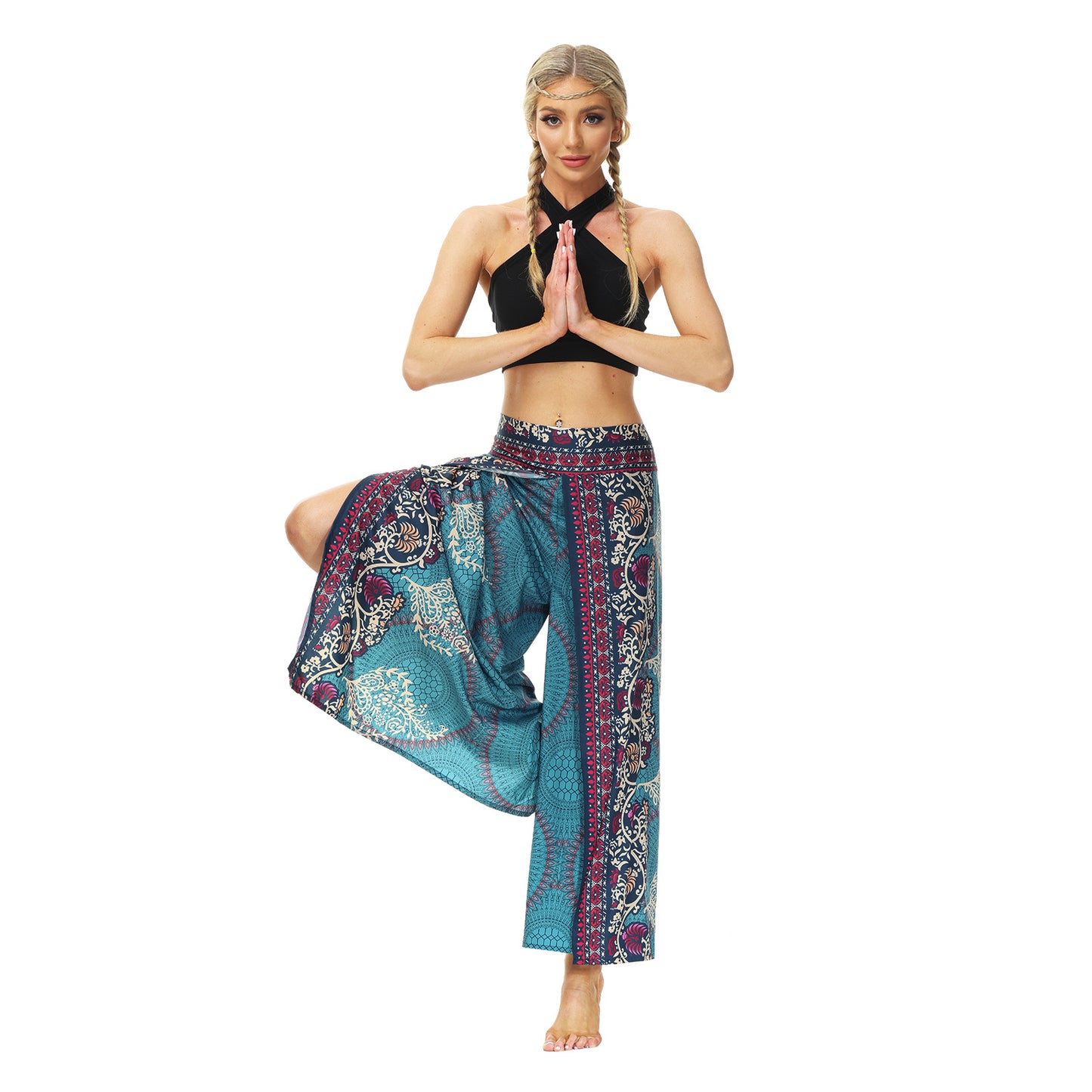 Casual Floral Print Women Yoga Loose Pants