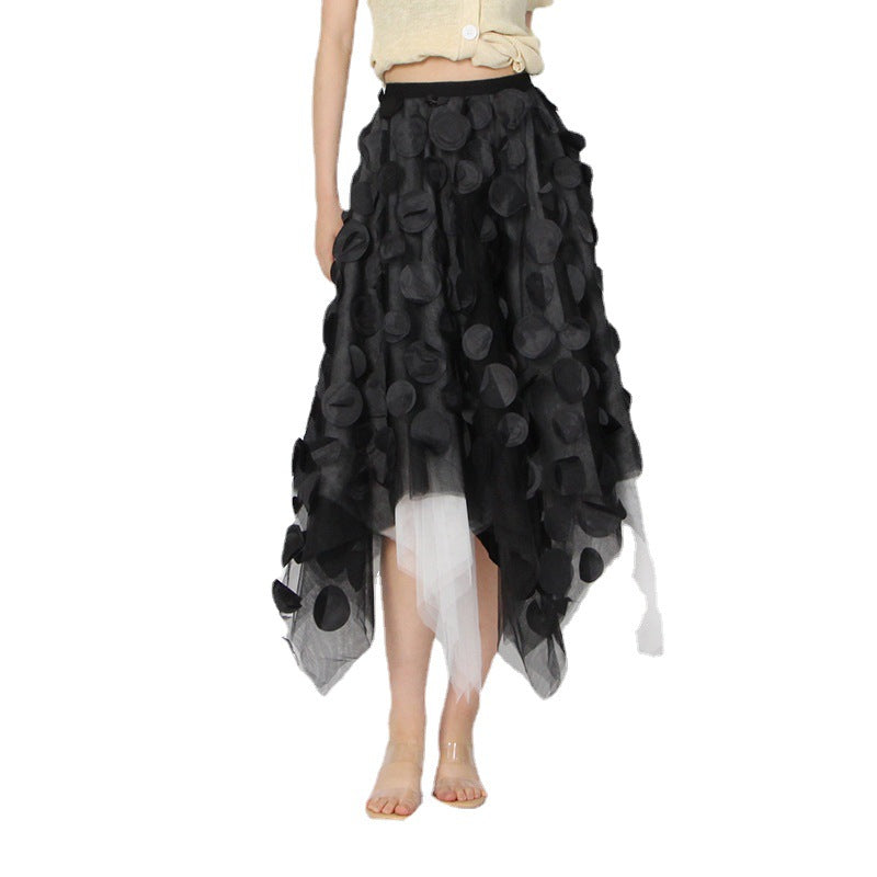 Fashion Designed Women Summer Black Irregular Skirts