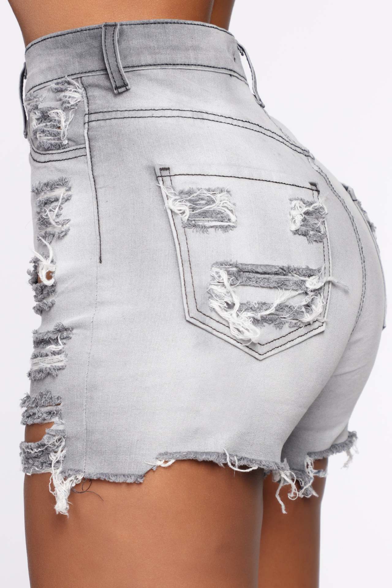 Sexy High Waist Broken Holes Short Jeans