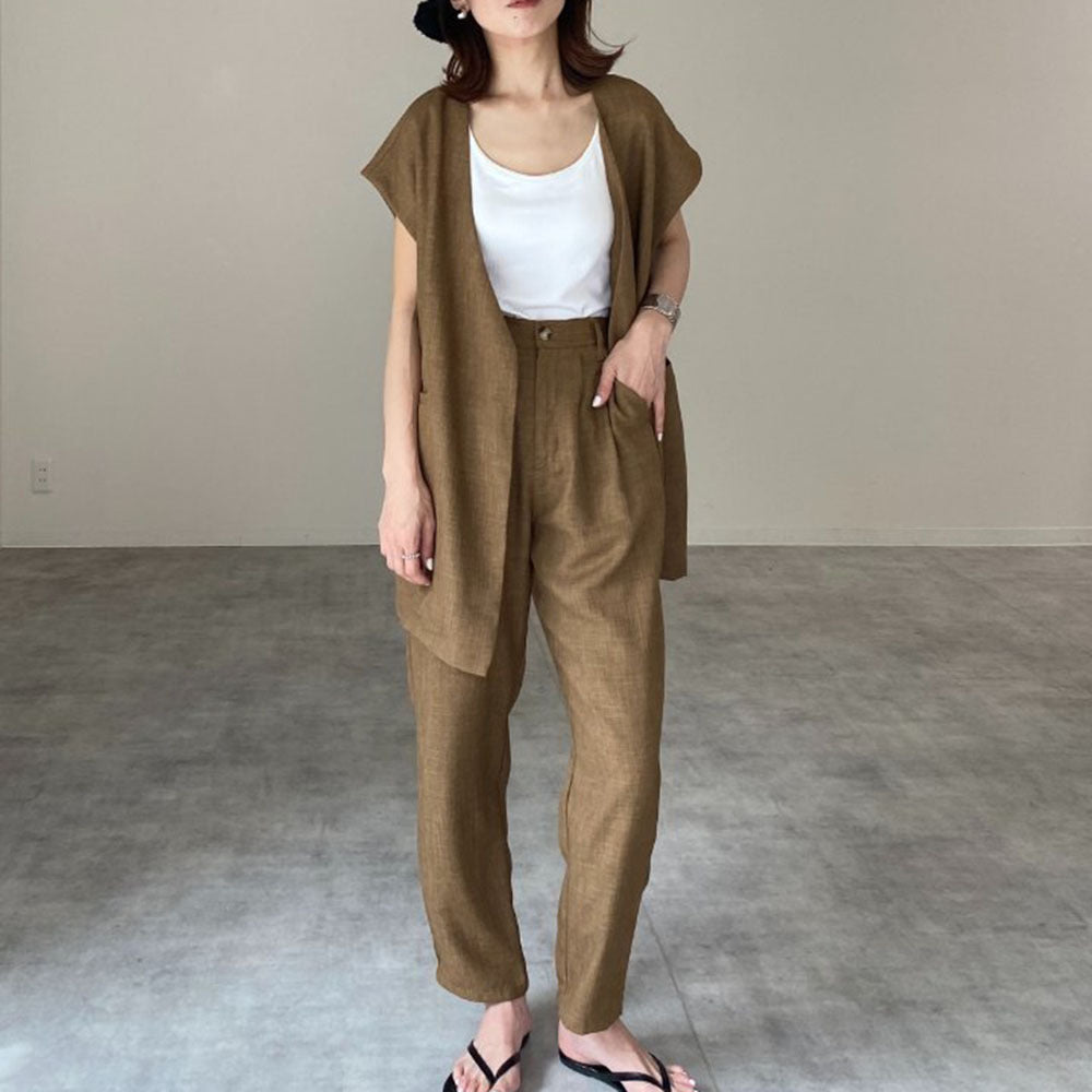 Casual Summer Linen Two Pieces Sets for Women