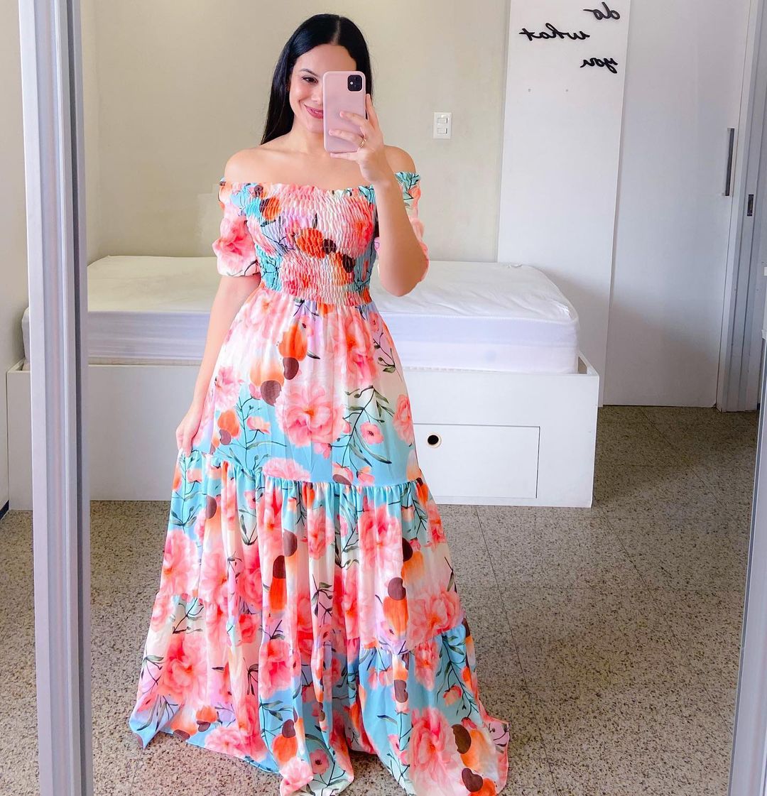 Sexy Off The Shoulder Flowers Long Dresses