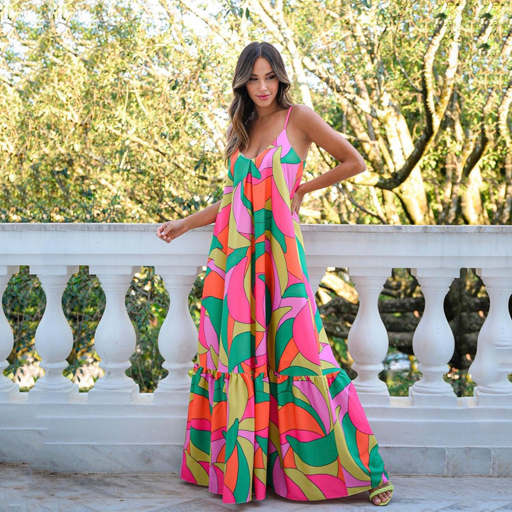 Summer Bohemian Backless Long Dresses