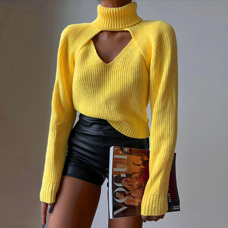 Casual Turtleneck Knitting Top Sweaters