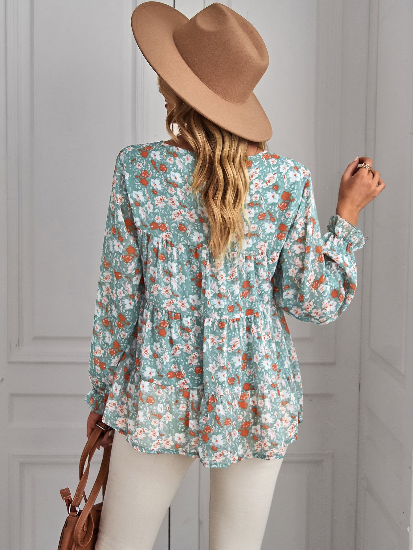 Casual Bohemian Long Sleeves Blouses